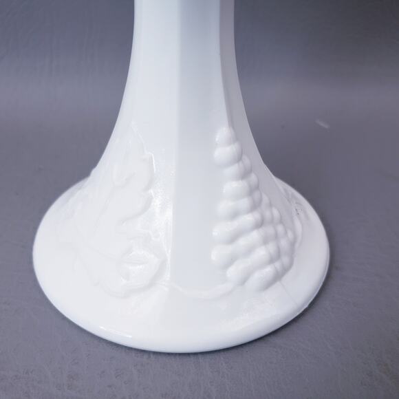 Vintage Indiana Colony Milk Glass Harvest Grapes Wedding Bowl Footed Compote - Picture 8 of 10